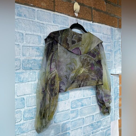 JEFF GALLANO SHEER SLEEVE SHRUG BOLERO SIZE 2/medium - Picture 6 of 8